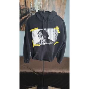 Poetic Justice Tupac Hoodie Womens M Black Graphic Hip Hop Movie Pullover